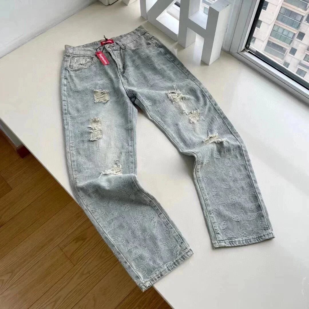 Amiri Distressed printed denim jeans image 2