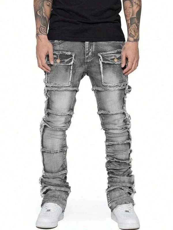 Amiri Distressed printed denim jeans — 33
