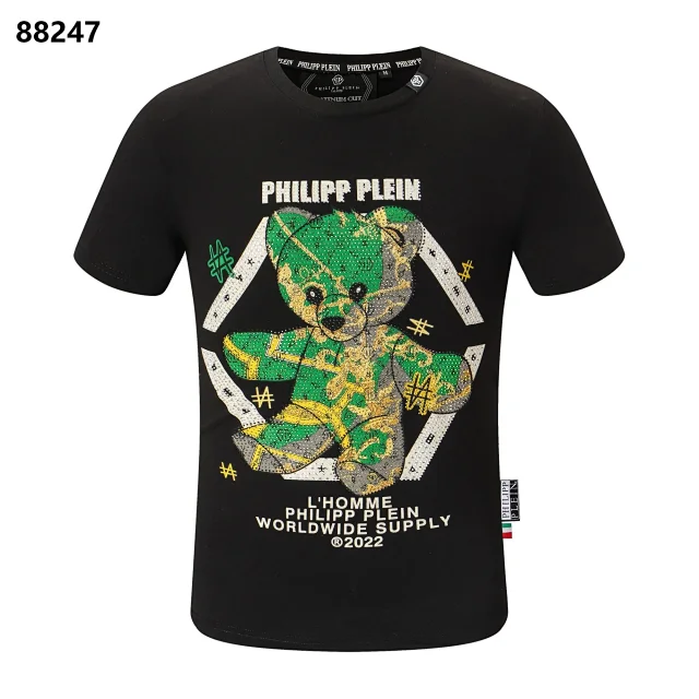 Philipp Plein T-Shirts Short-Sleeve Graphic Rhinestone T-Shirt product detail image 8
