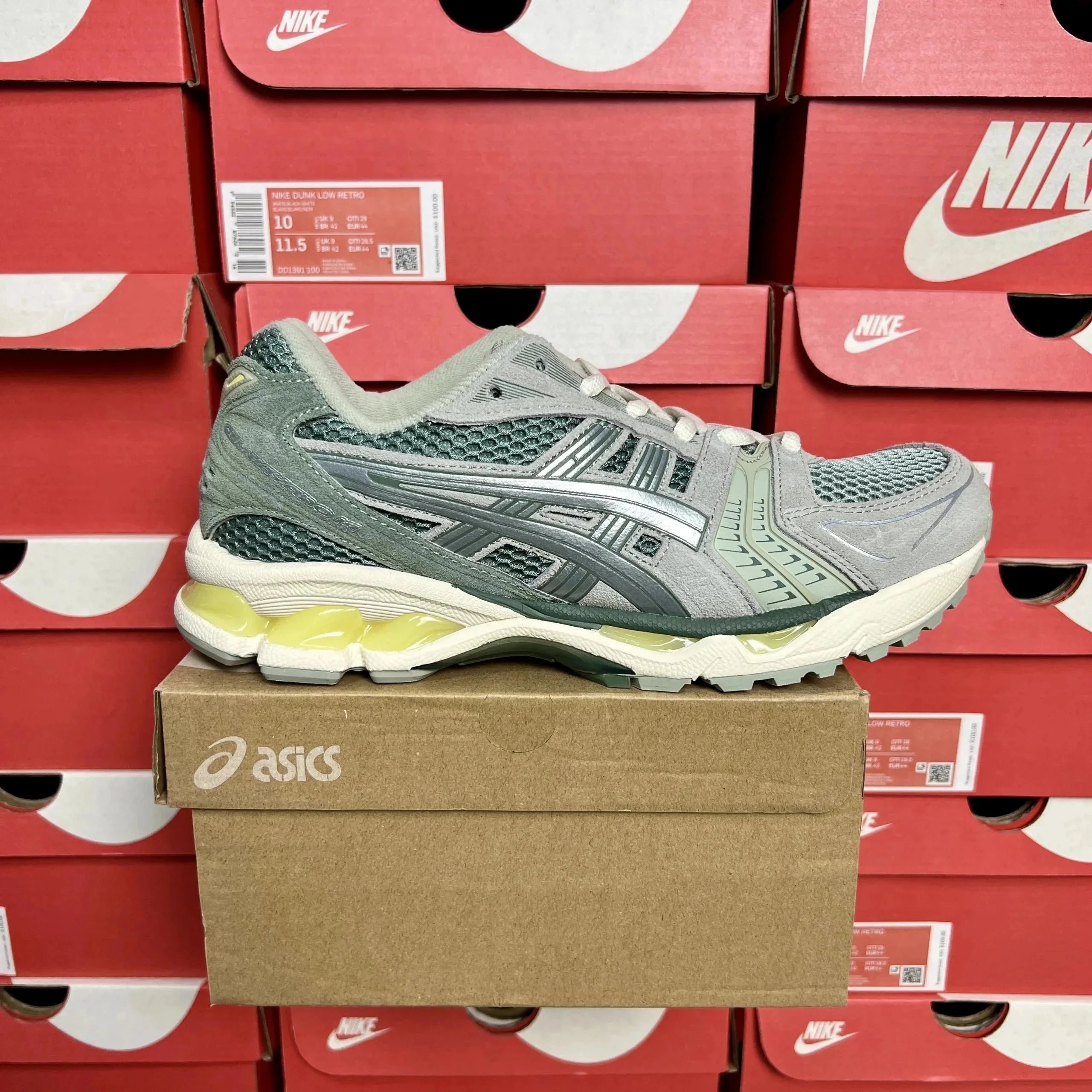 ASICS Sneakers GEL-KAYANO 14 — 1201A161-301 Olive Green and Gray