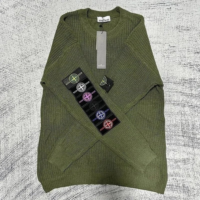 Stone Island Knitwear Crewneck knit sweater with compass sleeve badge image 3
