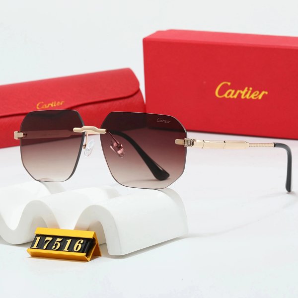 Cartier Sunglasses Gold-Tone Rimless Gradient Brown Lenses product listing in Litbuy spreadsheet finds