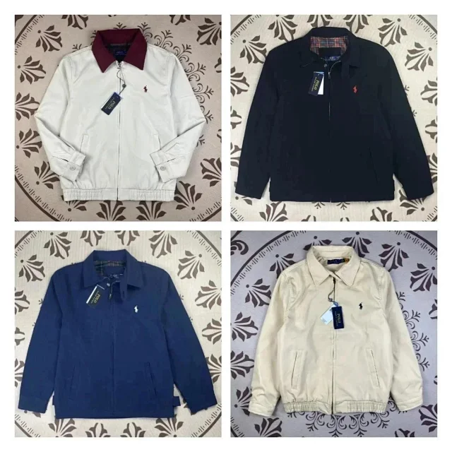 Polo Ralph Lauren Jackets A-0077; zip-front collared jacket with embroidered pony logo product detail image 1