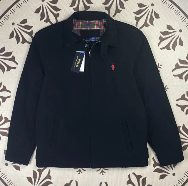 Polo Ralph Lauren Jackets A-0077; zip-front collared jacket with embroidered pony logo product detail image 6