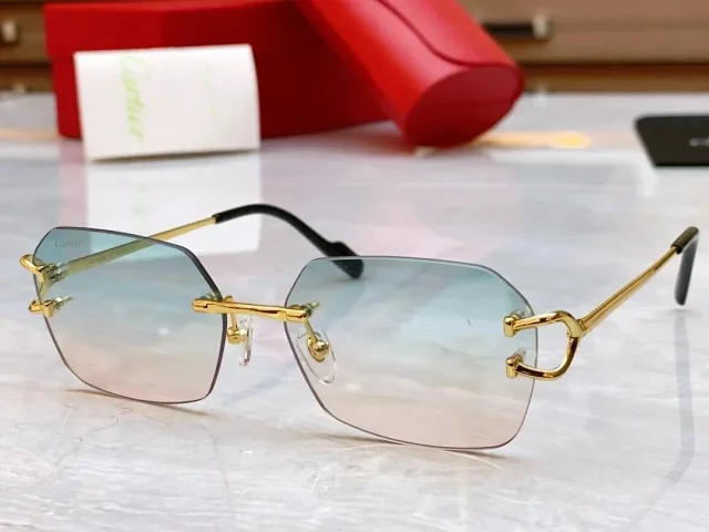 Cartier Eyewear CT0418O Rimless Rectangular Glasses product detail image 7