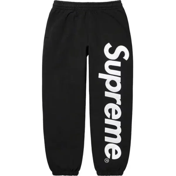 Supreme Logo Sweatpants Black - 1