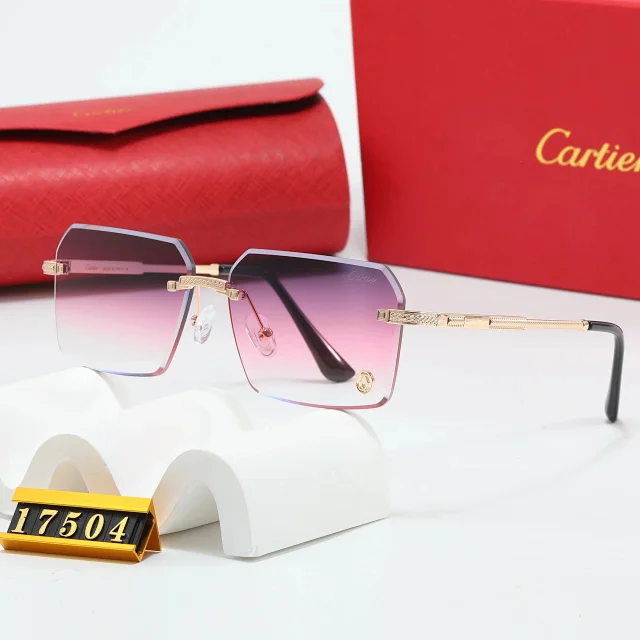Cartier Eyewear Rimless square sunglasses with panther motifs product detail image 9