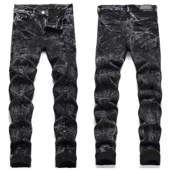 Gallery Dept Black Acid Wash Distressed Slim Fit Jeans - 1