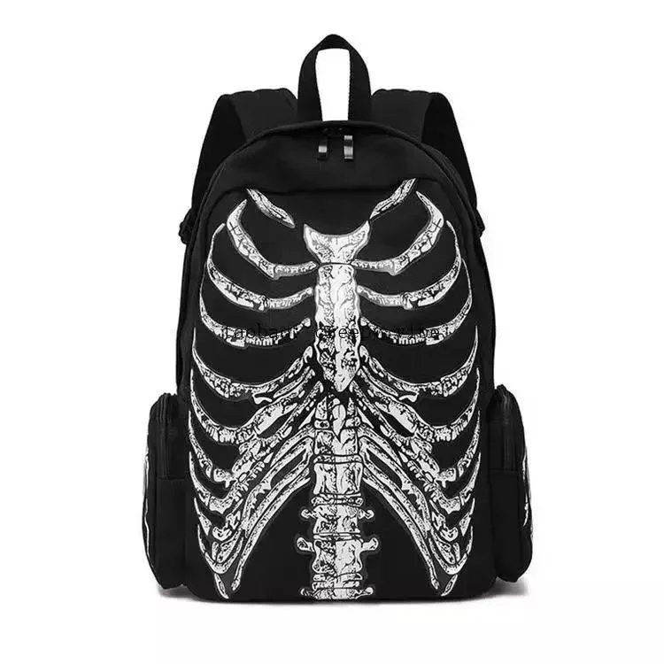 Philipp Plein Skeleton Print Black Casual Backpack - 16