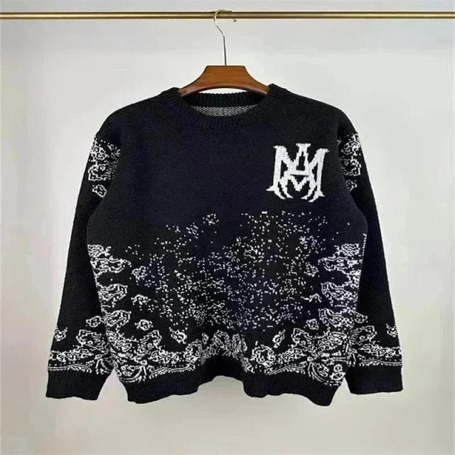Amiri Knitwear Crew-Neck Logo Knit Sweater product detail image 4