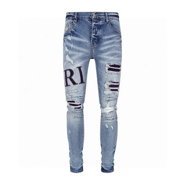 Unbranded Jeans Distressed skinny with graphic and patch details product detail image 3