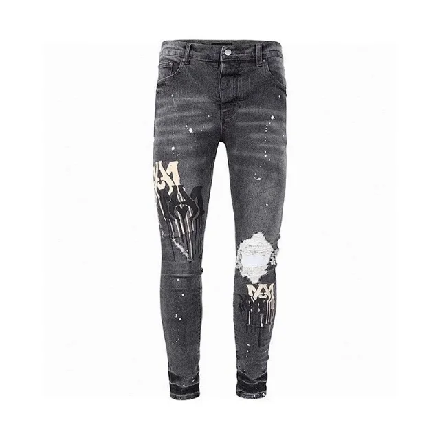 Unbranded Jeans Distressed skinny with graphic and patch details product detail image 8