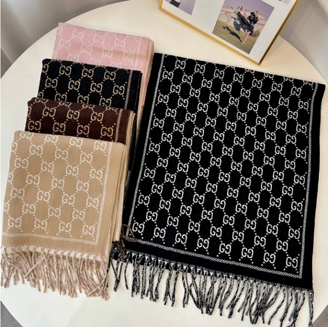 Gucci Scarves Fringed GG monogram scarf product detail image 1