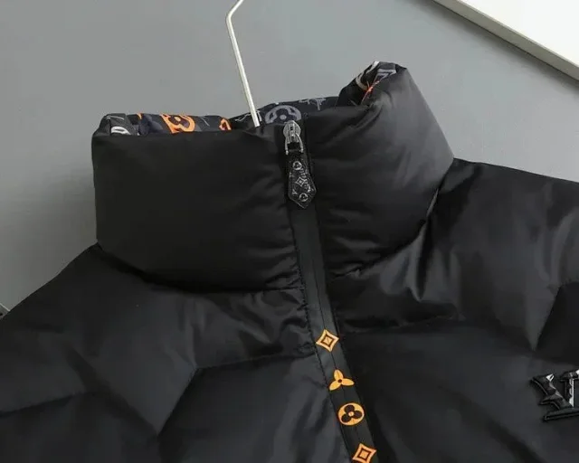 Louis Vuitton Down Jackets Black quilted puffer jacket with stand collar product detail image 6