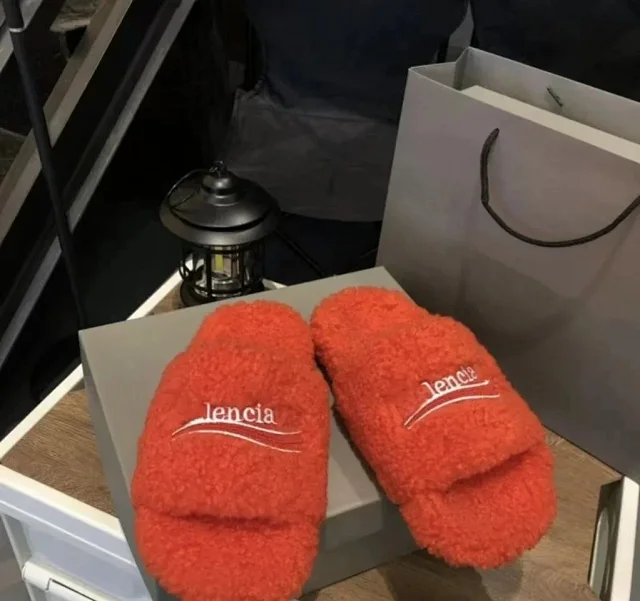 Unbranded Slippers Faux Shearling Open-Toe Slide product detail image 5