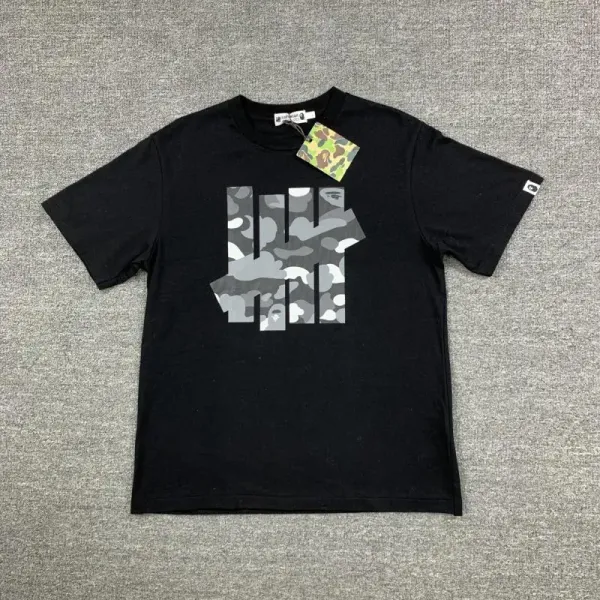 Undefeated x A Bathing Ape Camo Five Bars Black T-Shirt - 1