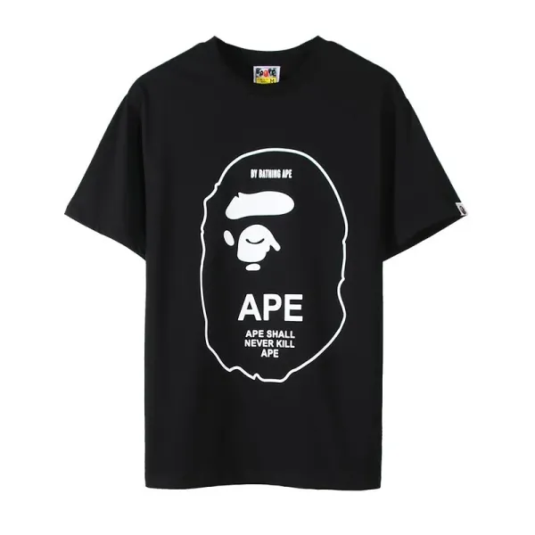 A Bathing Ape Logo Sticker Patch T-Shirt Black - 2