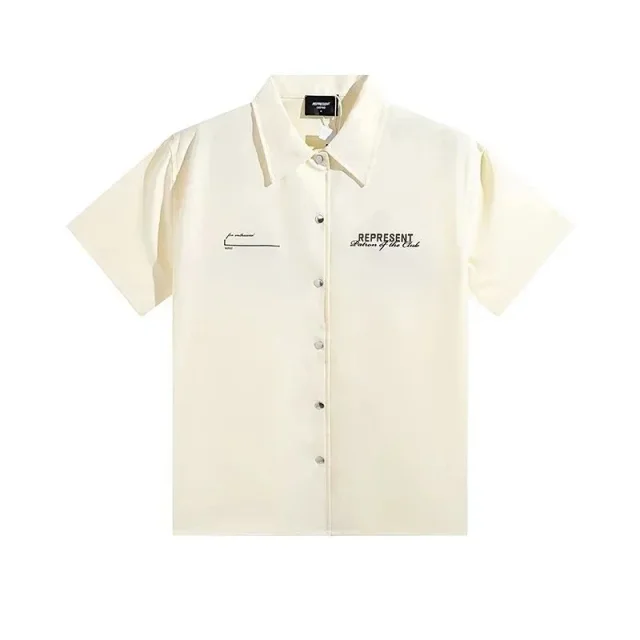 Represent Shirts Short-Sleeve Button-Up Shirt with Embroidered Logo product detail image 2