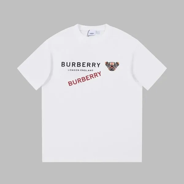 Burberry Logo Print Tiger Motif White T-Shirt - 1