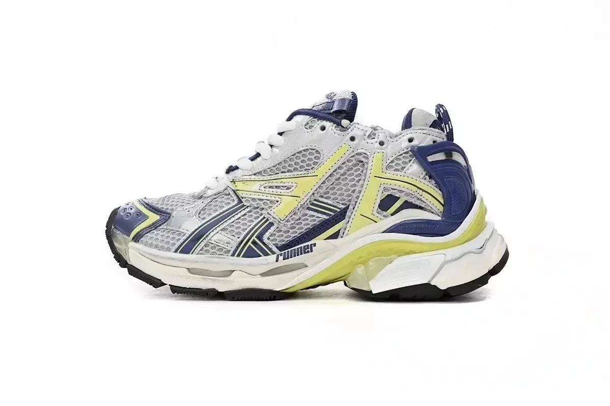 Unbranded Sneakers Chunky mesh running-style — Gray Yellow Blue