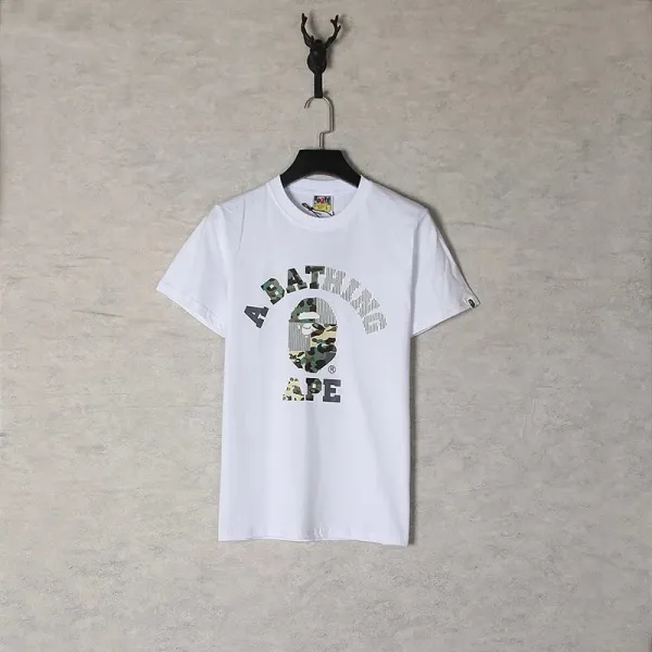 A Bathing Ape Camo Ape Head Arch Logo White T-Shirt - 1