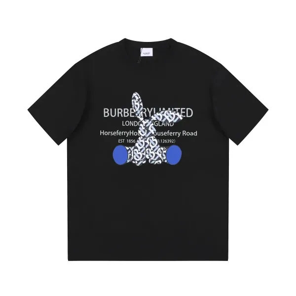 Burberry Limited Edition Rabbit Print Black T-Shirt - 1