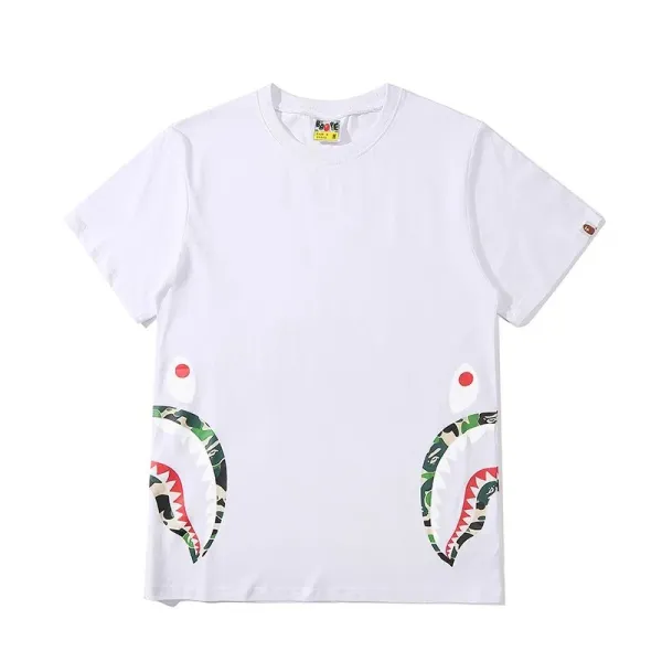 A Bathing Ape Shark Camo T-Shirt White - 1