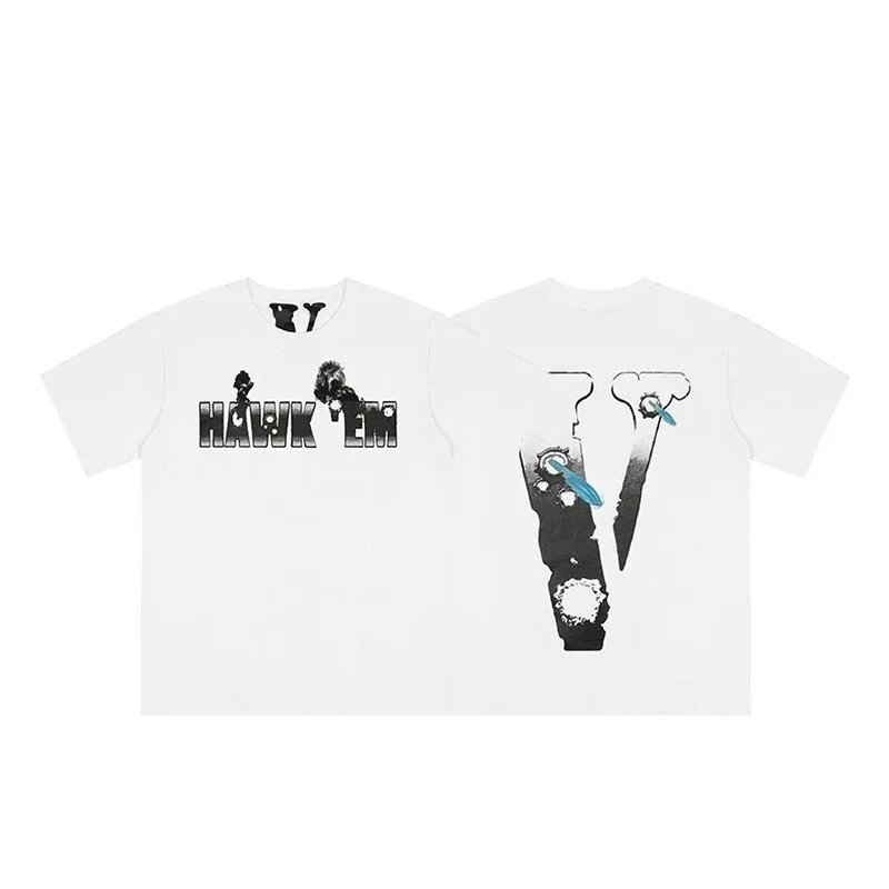 VLONE T-Shirts Short-Sleeve Graphic V Print — 6144 white