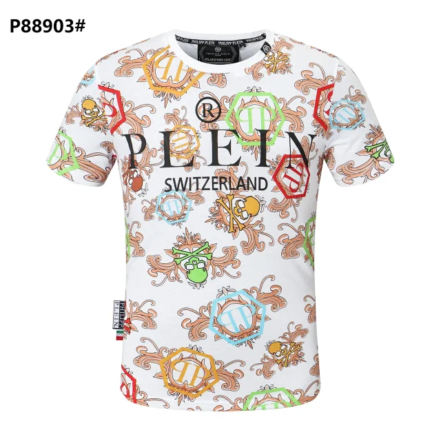 Philipp Plein T-Shirts Short-Sleeve Graphic Rhinestone T-Shirt product detail image 3