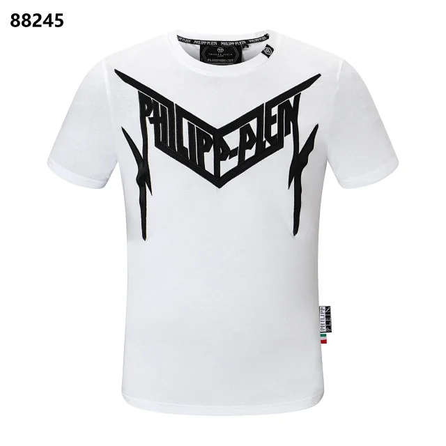 Philipp Plein T-Shirts Short-Sleeve Graphic Rhinestone T-Shirt product detail image 5