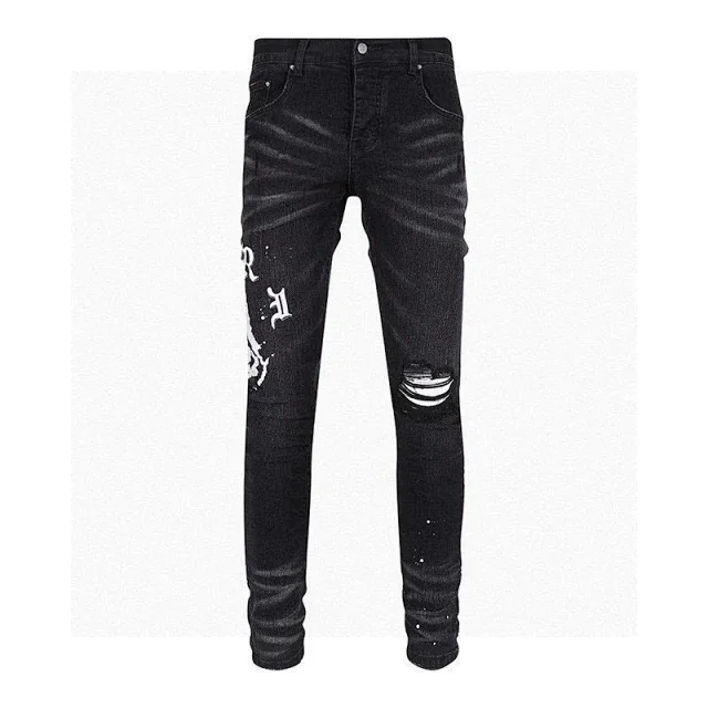 Unbranded Jeans Distressed skinny with graphic and patch details product detail image 7