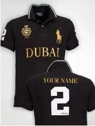 Polo Ralph Lauren Shirts Short-Sleeve City Crest Shirt with Number Back — black-dubai