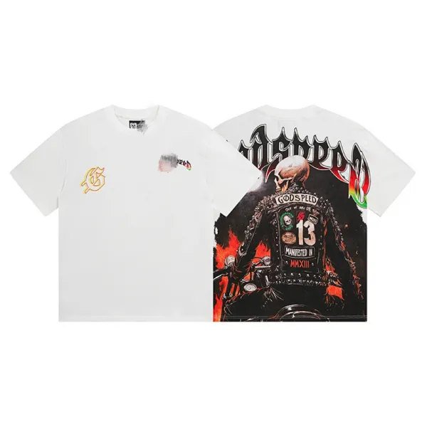 GRA x Imposter London Skull Biker Tee White T-Shirt - 1