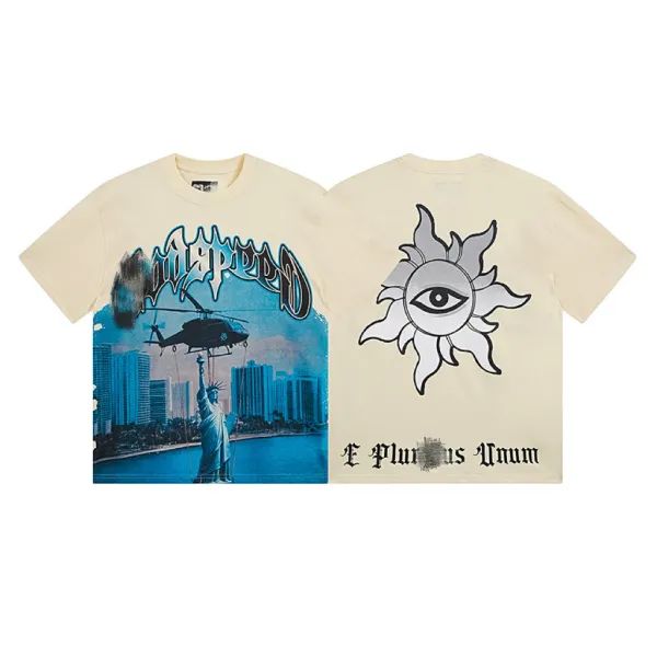 Imposter London Liberty Sun Graphic T-Shirt Beige - 1