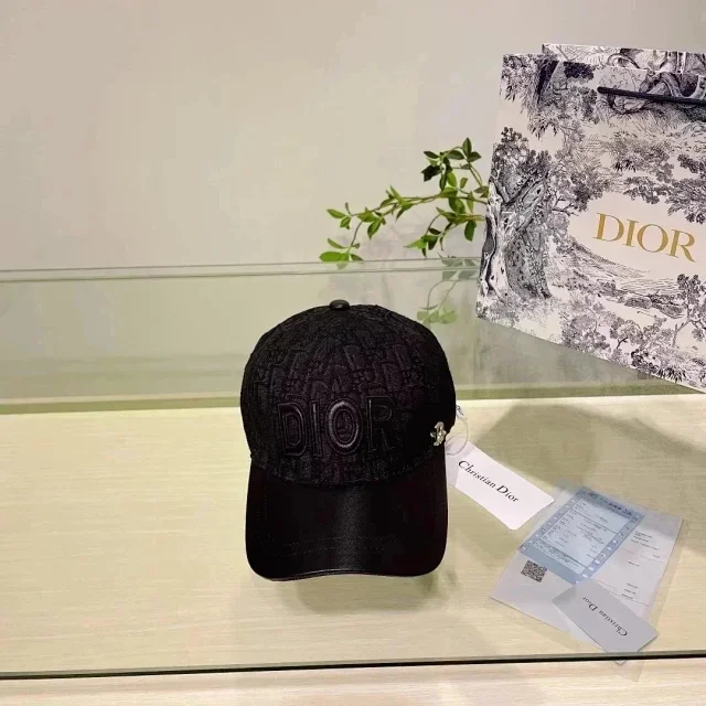 Dior Hats Oblique Jacquard Embroidered Logo Baseball Cap product detail image 8
