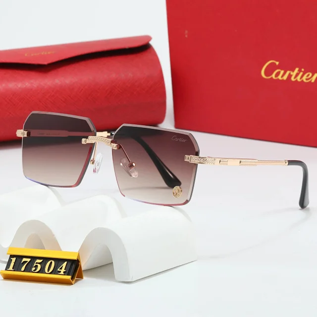 Cartier Eyewear Rimless square sunglasses with panther motifs product detail image 6