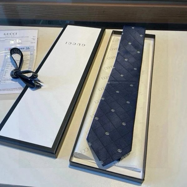 Gucci GG Marmont Necktie Navy Blue Ties product listing in Litbuy spreadsheet finds