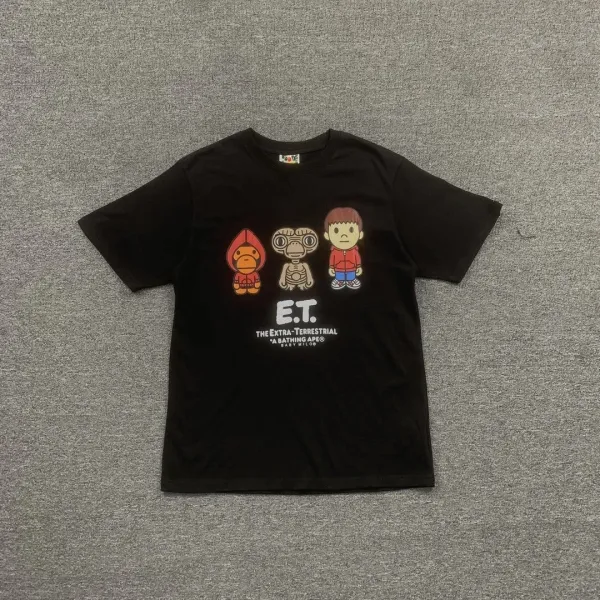 A Bathing Ape x E.T. The Extra-Terrestrial Collaboration Graphic T-Shirt Black - 1
