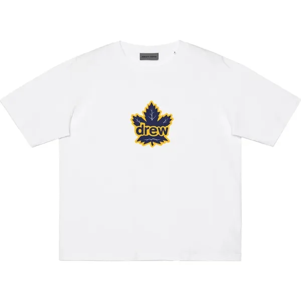 WOMANBY A VOYVES Drew Maple Leaf Logo White T-Shirt - 1
