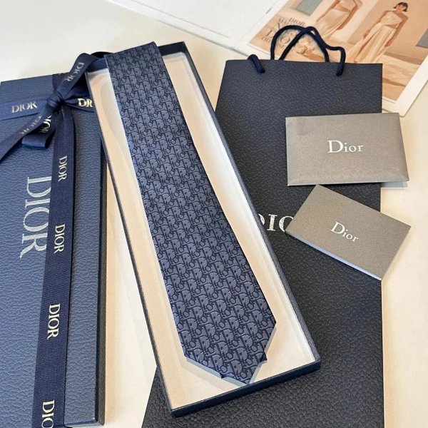Dior Oblique Pattern Navy Blue Necktie Ties product listing in Litbuy spreadsheet finds