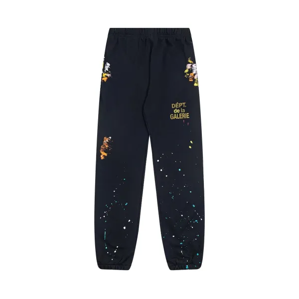 Gallery Dept. Paint Splatter Sweatpants Black - 1