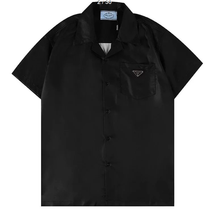 Prada Short Sleeve Button-Down Shirts with Chest Pocket Logo product photo 3