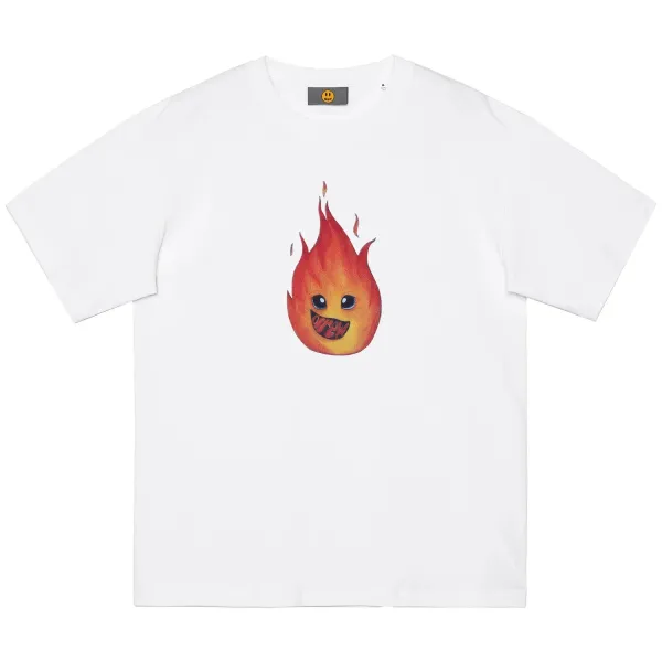 Drew House Flame Face White T-Shirt - 1