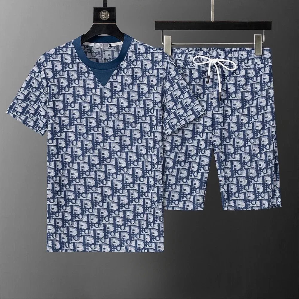Dior Matching Sets Short-Sleeve T-Shirt and Drawstring Shorts Set — 25