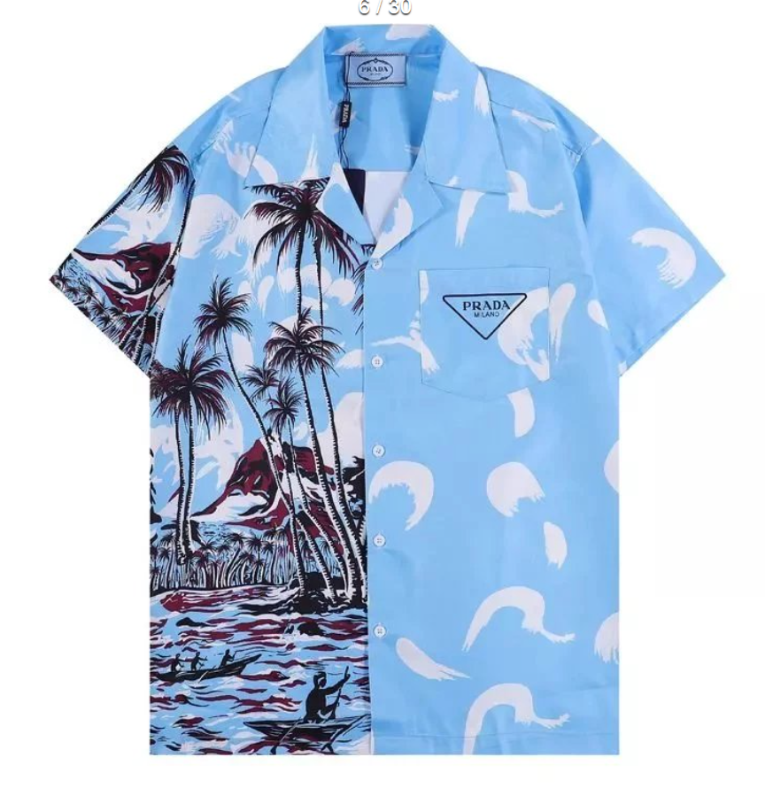 Prada Shirts MX 60 short-sleeve camp-collar graphic shirt image 8