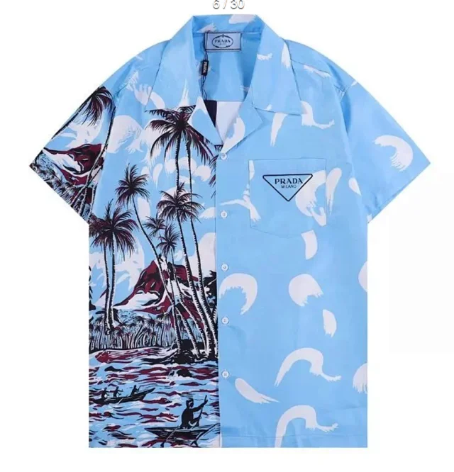 Prada Shirts MX 60 short-sleeve camp-collar graphic shirt product detail image 8