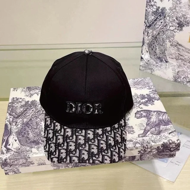 Dior Hats Oblique Jacquard Embroidered Logo Baseball Cap product detail image 7