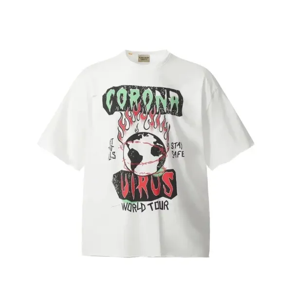Gallery Dept Corona Virus World Tour White T-Shirt - 1