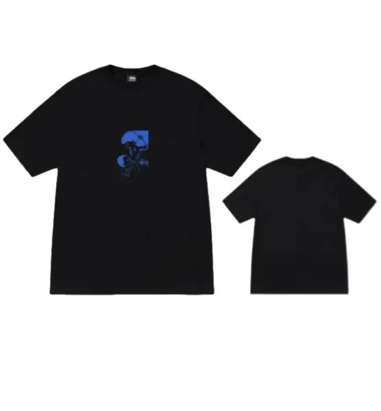 Stüssy x Saint Tears Graphic Print Black T-Shirt - 1