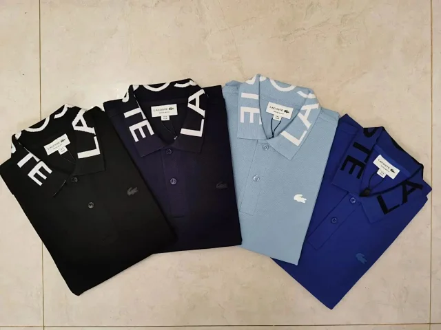 Lacoste Shirts Short-Sleeve Polo Shirt with Lettered Collar product detail image 5